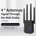 2.4G/5Ghz Wi-Fi Amplifier 1200Mbps WiFi Repeater Long Range Extender 802.11ac 4 Antennas Wi Fi Booster wifi router Access point