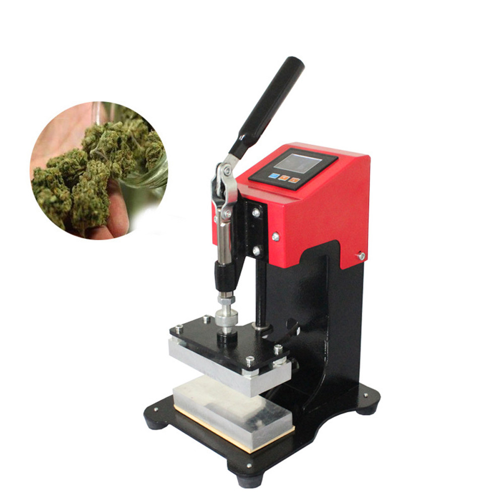 1T small manual handwheel rosin heat press machine oil machine with Dual heating plate and controller 6*12cm for extruding work