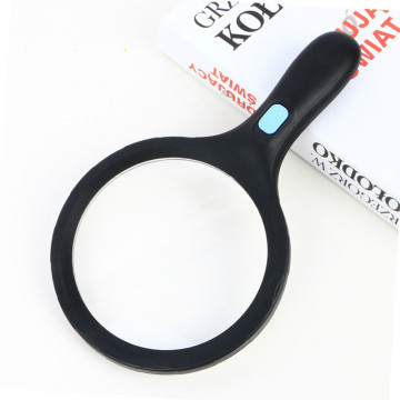 138mm Large Size Handheld with 12 LED Lights Non-Slip Handle Magnifying Mirror HD Reading Magnifying Glass