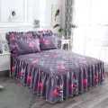 3 Pcs Winter Thicken Quilted Quality Bed Skirt Spread Queen King Size Home Decoration Bedding Set