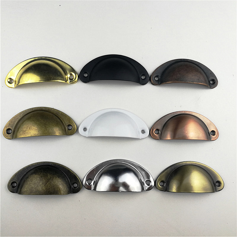 30pcs/lot Retro Metal Kitchen Drawer Cabinet Door Handle And Furniture Knobs Handware Cupboard Antique Brass Shell Pull Handles