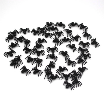 50 Pcs/Set Funny Non-Toxic Plastic Fake Black Spiders small Toys for Halloween Haunted House party Decorations supplies