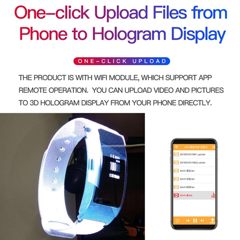 3D Hologram Projector 3D Holographic Display 42/56/65/85/100CM Advertising LED Fan 3D Imaging Naked Eye Logo Projector Shop Sign
