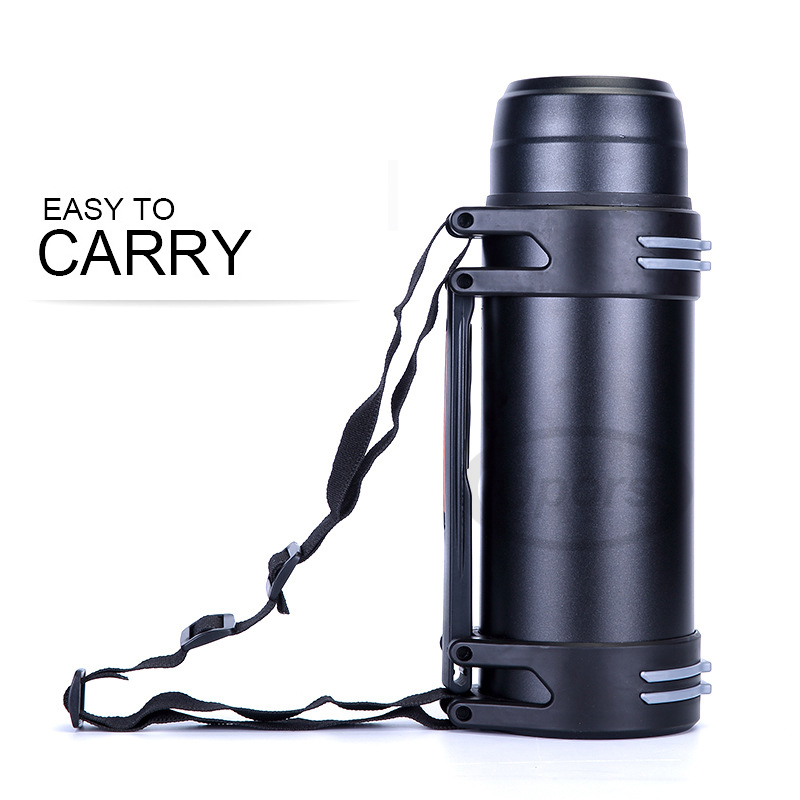UPORS 1200ml/1600ml/2000ml Thermos with Strap Stainless Steel Thermos Bottle Vacuum Flask Portable Outdoor Travel Insulated Pot