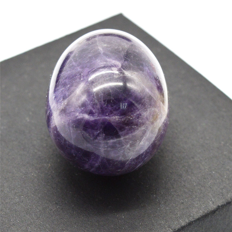 Drilled Natural Amethyst Yoni Egg Pelvic Kegel Exercise Jade Egg Tightening Vaginal Muscle Crystal Prevent Incontinence Stone