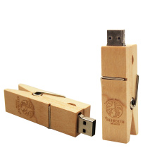 (Over 10pcs Free Logo) creative Wooden Clip Usb Flash Drive Pendrives 2.0 16gb 32gb Memory Stick 2.0 U Disk USB Pen Sticks 64GB