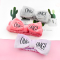 New Letter"OMG" Flannel Soft Bow Headbands for Women Girls Turban Cute Hair Holder Hairbands Hair Band Headwear Hair Accessories