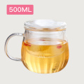 Durable Safe Drinking Milk Double Glass Layer Cup Colored Clear Glass Cups Lid Decker Glasses Bottles Glassware Product W