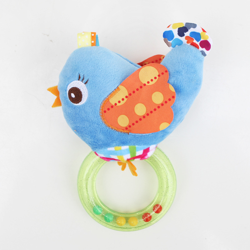 0-3 Y Baby Rattle hand Bell Toy 5 Style Owl Bird Chicken Animals Plush Happy Monkey Gift WJ290
