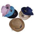 Western cowboy child sunhat Baby straw hat Baby outdoor shelters the sun Children's travel cap Head decoration