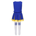 Kids Girls Cheerleading Uniforms Sleeveless Tops Pleated Skirt Socks Set Stage Performance Cheerleader Costume Dancewear Outfit