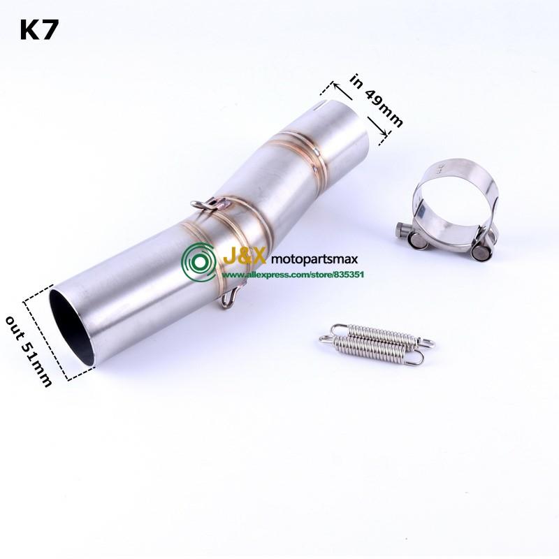 Motorcycle Exhaust Muffler Full System Middle Link Connector Mid Pipe Slip On For suzuki GSX R600 R750 GSXR600 GSXR750 K7 2007