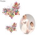 Prajna 2 PCS Unicorn Butterfly Iron On Heat Transfers Cartoon Cars Flowers Girls Stickers Iron On Patches For Clothing T-shirts