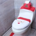 3-piece Set Santa Claus Toilet Seat Cover Bathroom Anti-slip Toilet Cover Mat Christmas Decoration Home Bathroom Kit