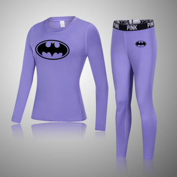 Batman Winter Thermal Underwear Sets Women Long Johns Quick Dry Stretch Ladies Thermo Underwear Female Warm Thermo Clothing