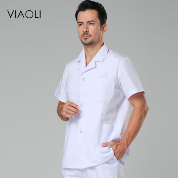 viaoli short Sleeve Coat Uniform Lab Coat Hospital Doctor Clothes suit collar lab coat nursing uniform scrubs spa nurse uniform