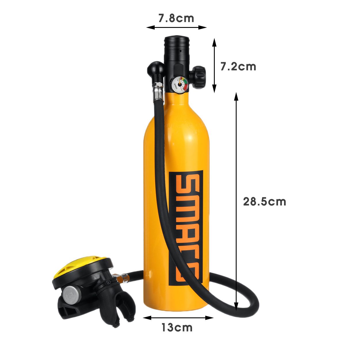 Diving Equipment Set 4 in 1 1L Mini Scuba Diving Air Tank Oxygen Cylinder Dive Respirator Air Pump Snorkeling Underwater Breath