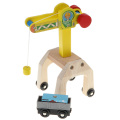 Wooden Trains Railway Set Compatible Accessories Model Kits - Mobile Crane & Freight Car