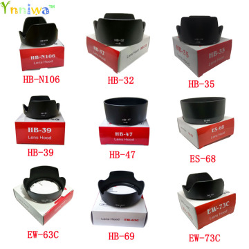 10pcs HB-N106 HB-32 HB-35 HB-39 HB-47 HB-69 ES-68 EW-63C EW-73C camera Lens Hood for nikon/canon lens camera with package box