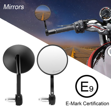 Universal Motorcycle Rear View Mirrors E-mark For 7/8