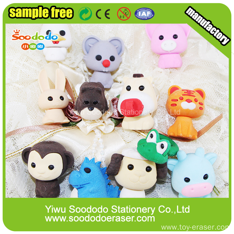 3D Cute 12 chinese zodiac Shaped Eraser,Eraser Rubber China Manufacturer