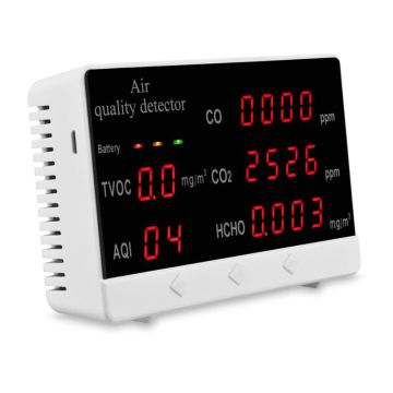 Digital Indoor Outdoor CO/HCHO/TVOC Tester CO2 Meter Air Quality Monitor Detector Multifunctional Household Gas Analyzer