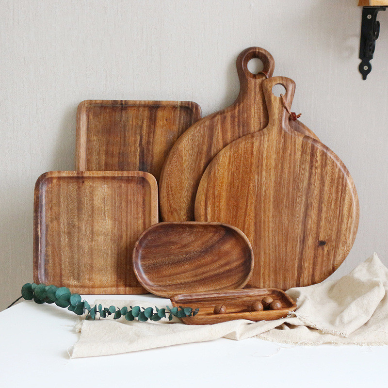 Square/Rectangle/Oval Whole Wood Kitchen Cutting Board Solid Wooden Fruit Bread steak cutting Trays Plate Chopping Board