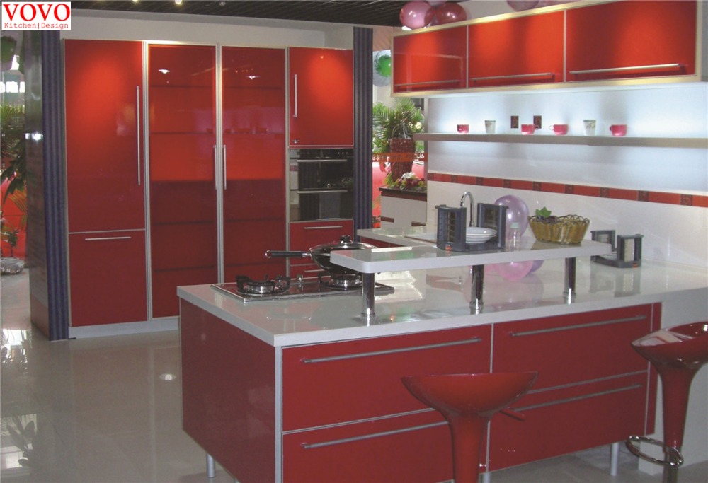 Bright red kitchen furniture