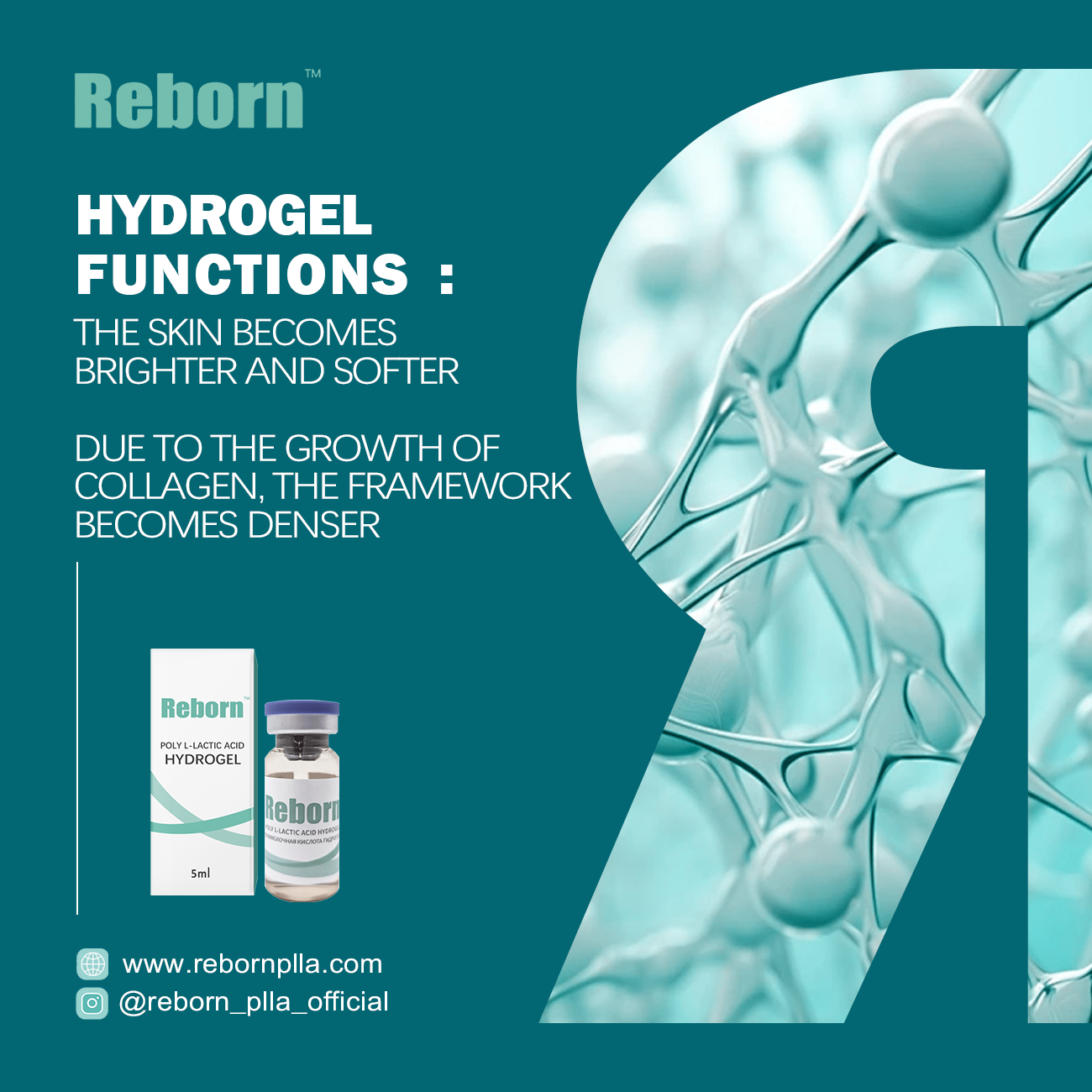 The skin becomes brighter and softer with Reborn plla hydrogel