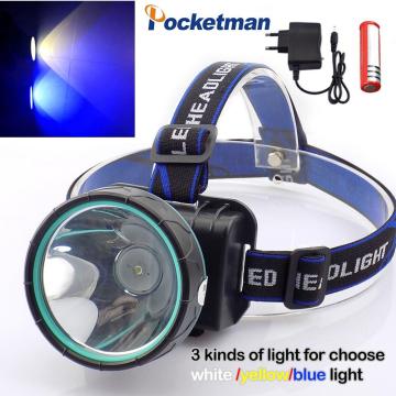 100W High-power headlights USB rechargeable headlamp outdoor head flashlight white light, yellow light, Blu light searchlight