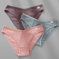 3PCS/Set Women's Panties Cotton Briefs Female Underpants Intimates Lingerie Sexy Low Waist Pantys for Woman 6 Solid Color M-4XL