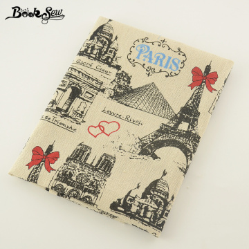 Booksew Home Textile Paris Theme Style Cotton Linen Fabric Sewing Tissu For Tablecloth Pillow Bag Curtain Cushion Decoration