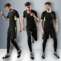 5pcs / set men's tracksuit workout gym fitness compression sports suit clothes running jogging sport wear exercise tights