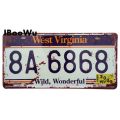 Vintage Poster Route 66 Car Number License Plate Plaque Poster Metal Tin Signs Bar Club Wall Garage Home Decoration 15*30cm
