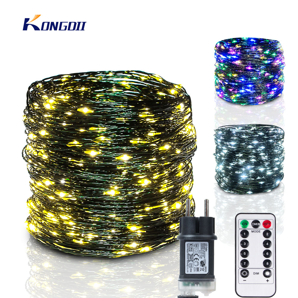 LED String Lights Christmas Fairy Lights with Remote Outdoor Garland Decor Lights For Christmas Tree Street Bedroom Wedding 100M