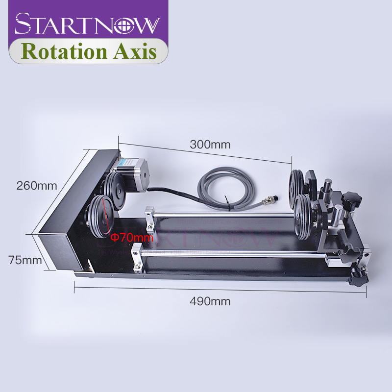 Startnow 3 Phase Stepper Motors Axis of Rotation Cutting Engraver Attachment With Wheels Rollers for Engraving Cutter Machine