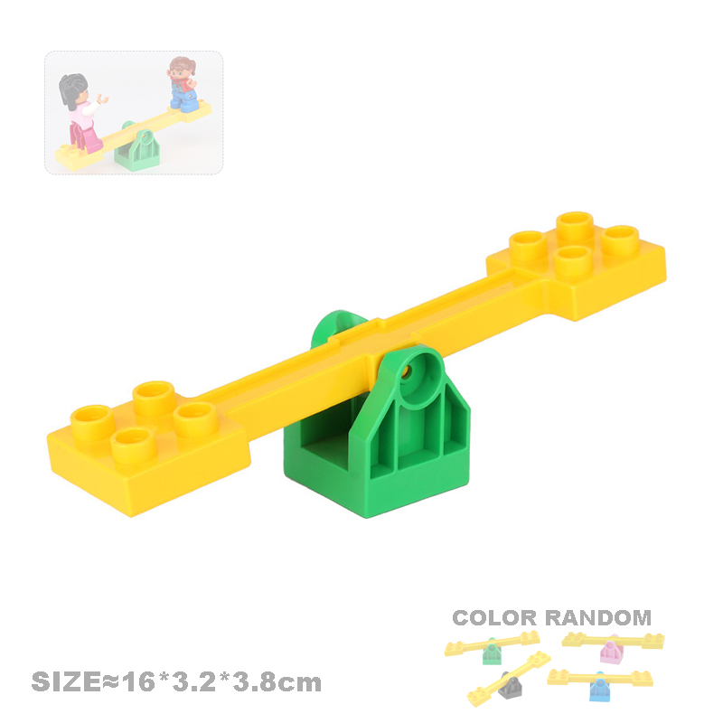 Big Building Blocks Pipeline Playground Spin Parts Slide Ladder Gear Swing Compatible Duplos Baby Assemble Interactive Toys Gift