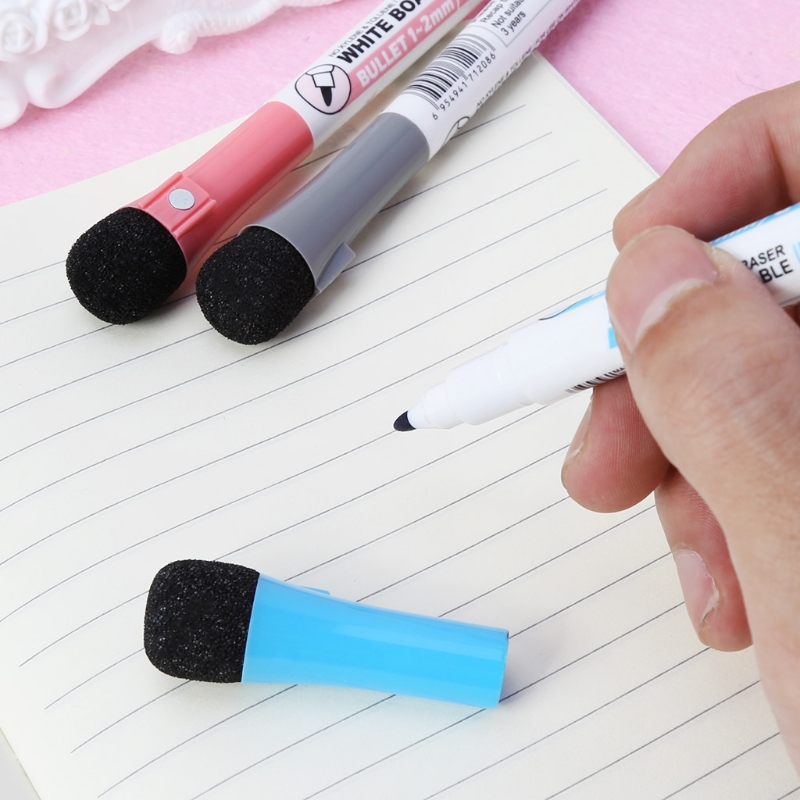 Magnetic Whiteboard Marker Pen Erasable Dry-Erase Ink Mark Sign With Eraser Hot