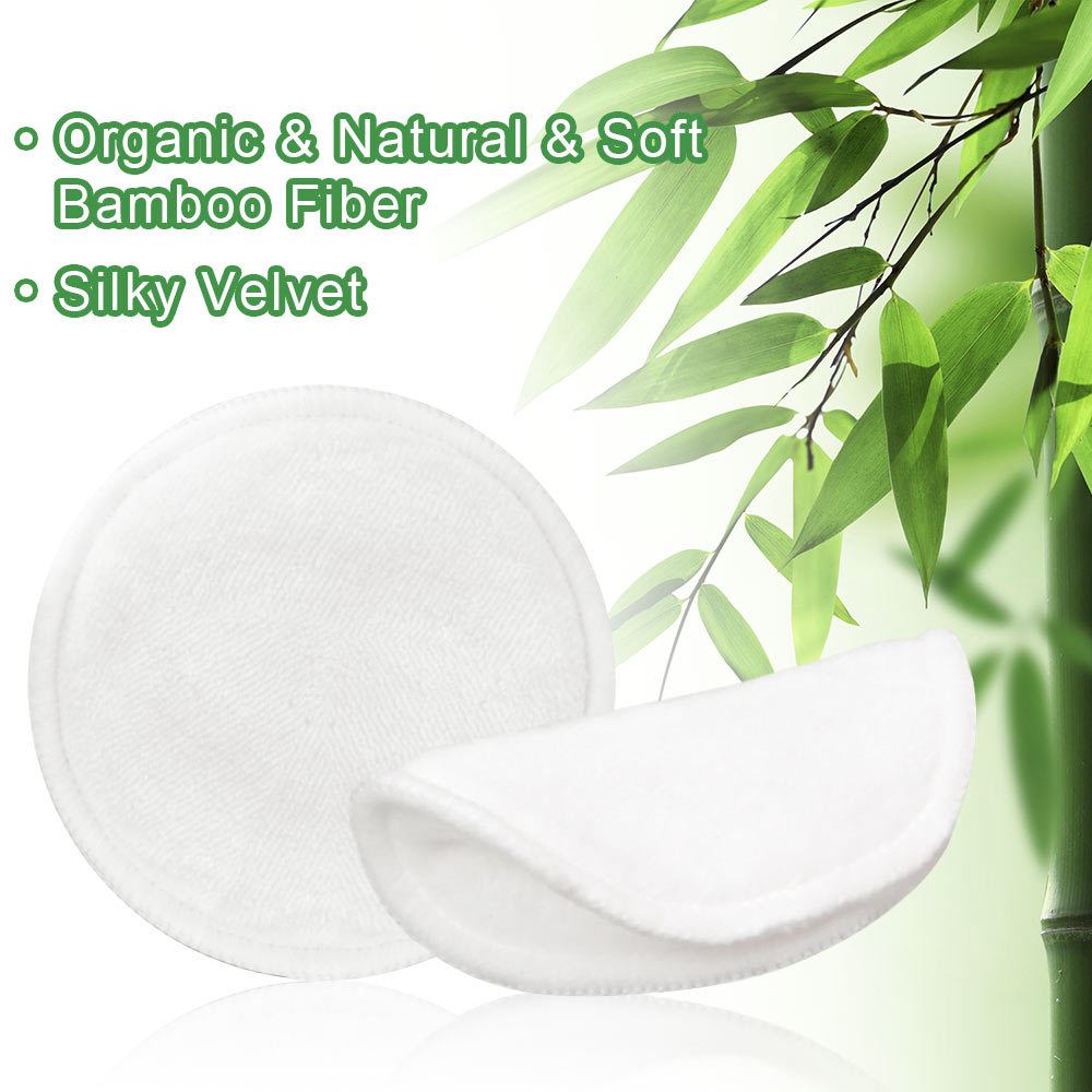 Makeup Remover Pads 8/10/16pcs Reusable Washable Bamboo Cotton Pads Microfiber Wipes Three Layers Cleansing Care with Laundry Ba