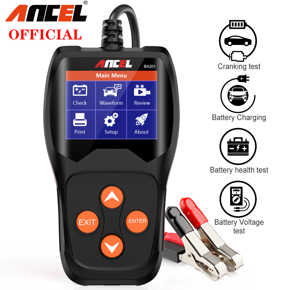 Ancel BA201 Car Circuit Tester 12V Battery Analyze 100 to 2000CCA Test Battery Health Car Battery Tester Diagnostic PK KW600