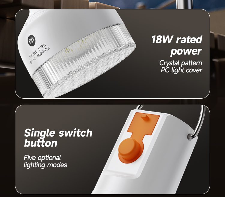 2-7855-LED Rechargeable Bulb Camping Light with Lithium Battery - DP