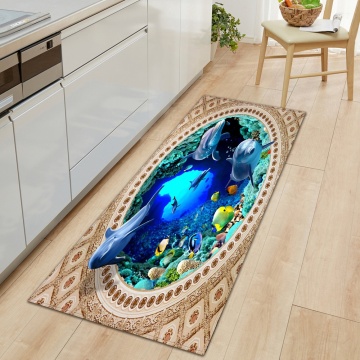 Underwater World Kitchen Mat Entrance Doormat Bedroom Floor Mat Decoration Living Room Carpet Bathroom Non-Slip Rug Doormat
