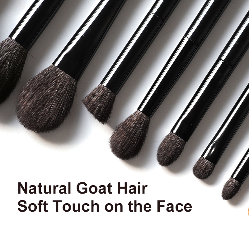OVW DLH pedzle do make up brushes kit set professional goat hair synthetic hair tapered blenders setting brush powder makeup