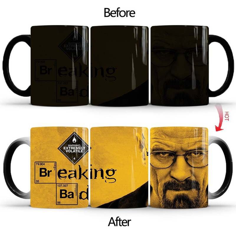 New Tazas De Ceramica Creativas Breaking Bad Color Changing Mug Ceramic Thermal Gradient Magic Coffee Cup Enamel Cute Mugs