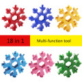 18 In 1 Snowflake Snow Wrench Tool Spanner Hex Wrench Multifunction Camping Outdoor Survive Tools Bottle Opener Screwdriver