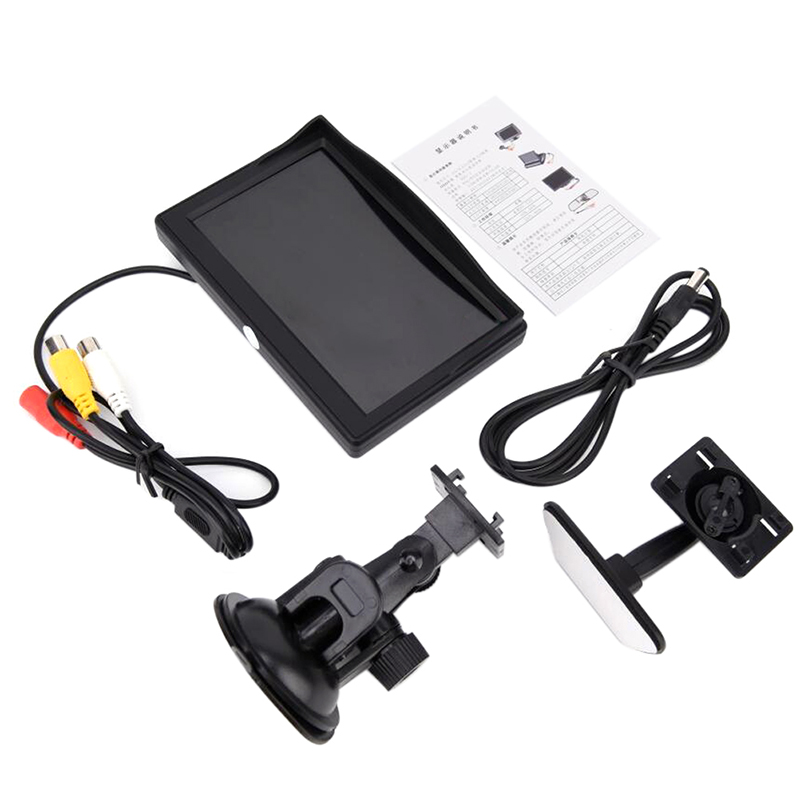 High resolution 5 inch TFT LCD Car Color HD Sucker Monitor Reverse Camera Car Security Monitor for Reverse Backup Parking Camera