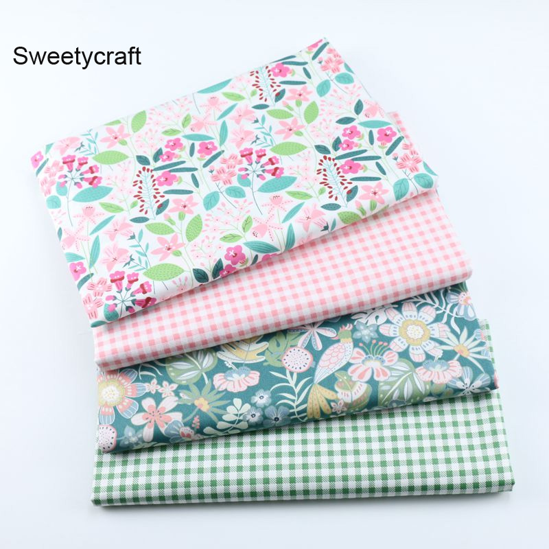 160*50cm Flower Leaf Print Cotton Fabric tela algodon patchwork baumwolle stoff for DIY sewing bedding sets material accessories