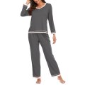 2020 Women's Pajamas Lounge Wear Loungewear Women Pajamas Set Solid Sleep Set Lounge Set Long Sleeve Sleepwear Women Homewear