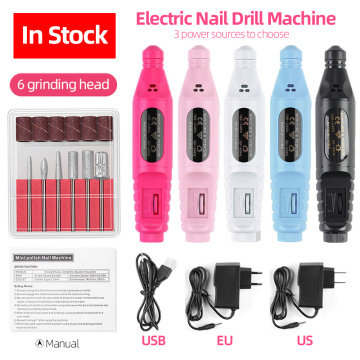 1set Electric Nail Drill Machine Professional Manicure Pen Apparatus Pedicure Nail File Milling Cutter Sander Nail Art Tools Kit