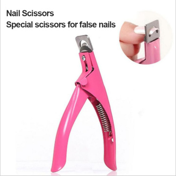1PC U-shaped Nail Clippers Cutter UV Gel False Fake Nail Manicure Art Toe Tip Cutter Stainless Steel One Word Nail Art Clipper
